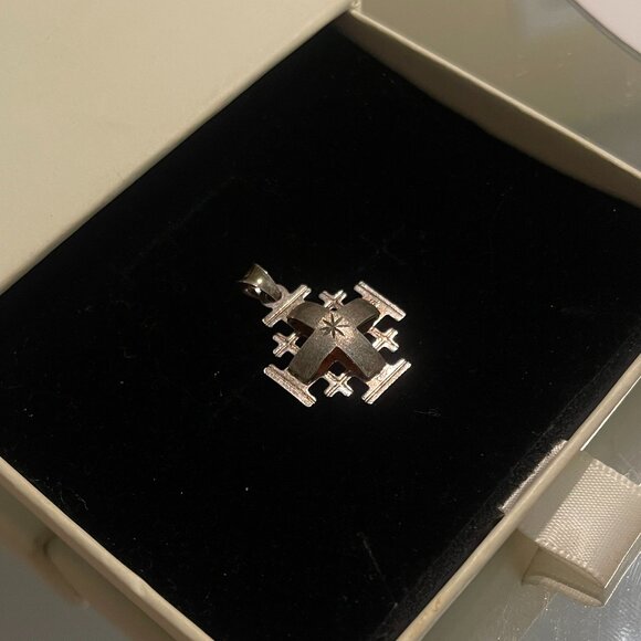 Handcrafted Vintage 925 Sterling Silver Crusader Jerusalem Cross Pendant I